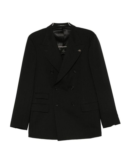 Gabriele Pasini Black Double-breasted Wool Blazer for men