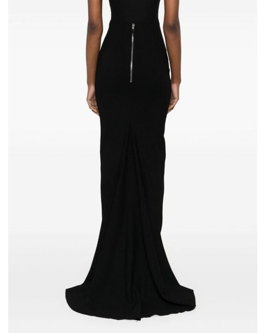 Rick Owens Black Pillar Floor-Lenght Long Skirt