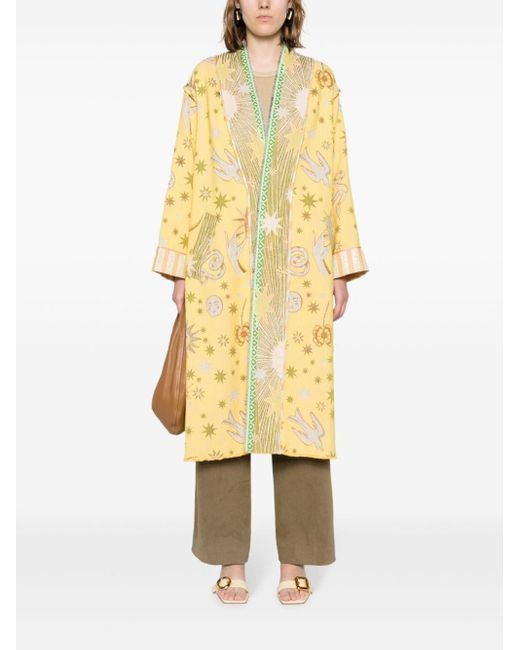 Forte Forte Yellow "love Alchemy" Embroidered Coat