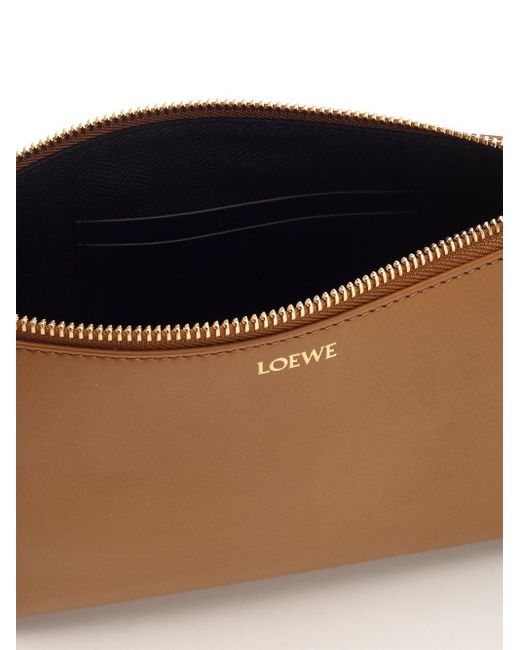 Loewe Brown "t-knot" Nappa Pouch