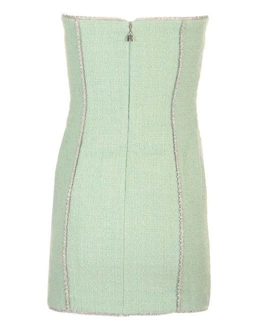 ROTATE BIRGER CHRISTENSEN Green Textured Boucle Mini Dress