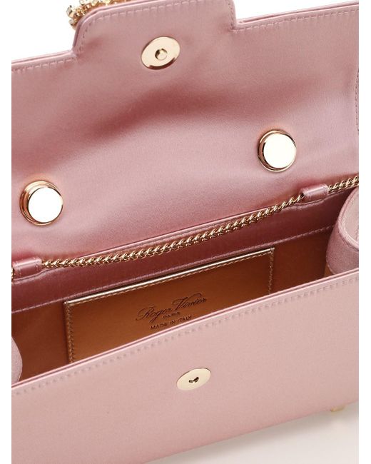 Roger Vivier Pink Mini "flower Jewel" Hand Bag
