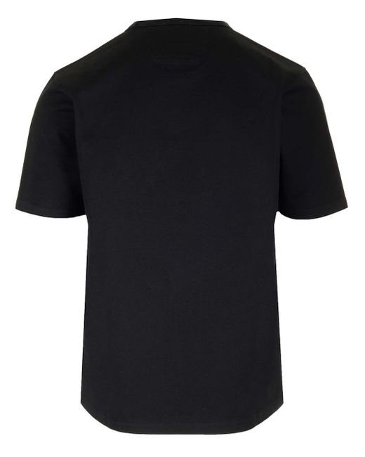 C P Company Black White T-shirt With Logo Patch