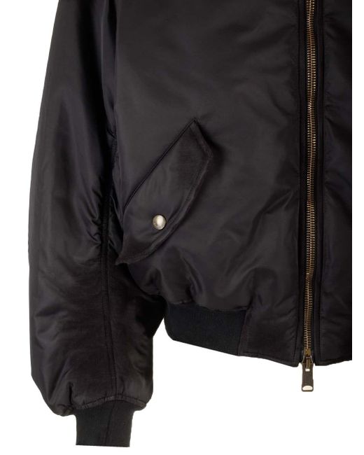 Balenciaga Look 70 Black Off Shoulder Bomber Jacket for men