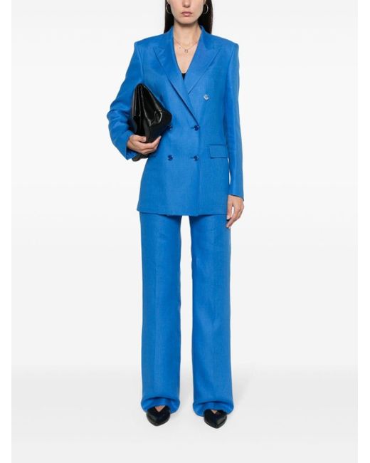 Tagliatore Blue Double-breasted Linen Suit