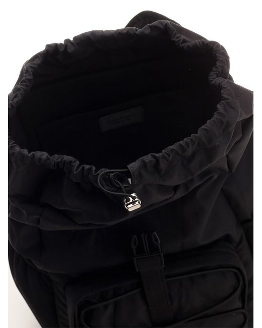 Palm Angels Black Flap Backpack for men