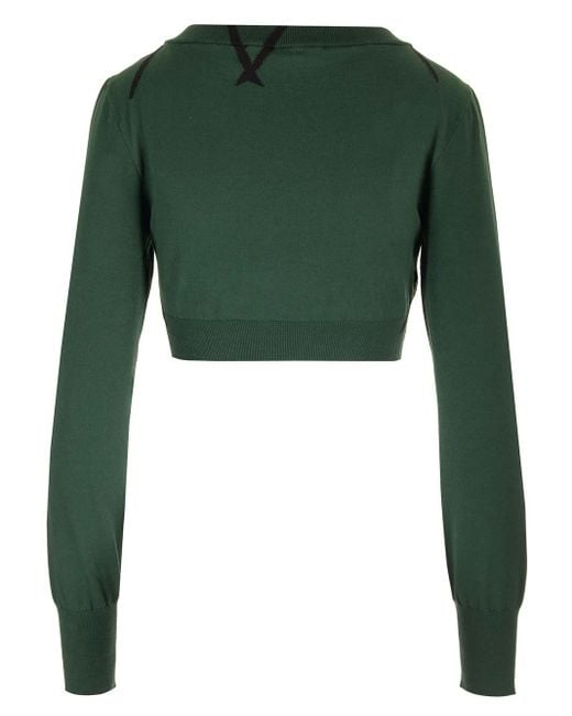 Burberry Green Safety Pin Detail Top