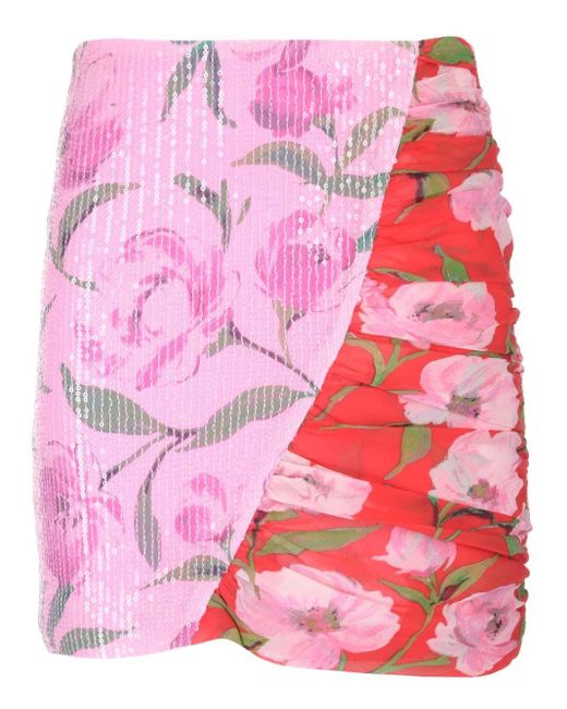 ROTATE BIRGER CHRISTENSEN Pink Chiffon Mini Skirt