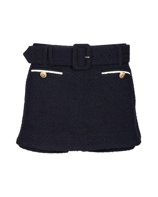 Self-Portrait Blue Bouclé Culottes