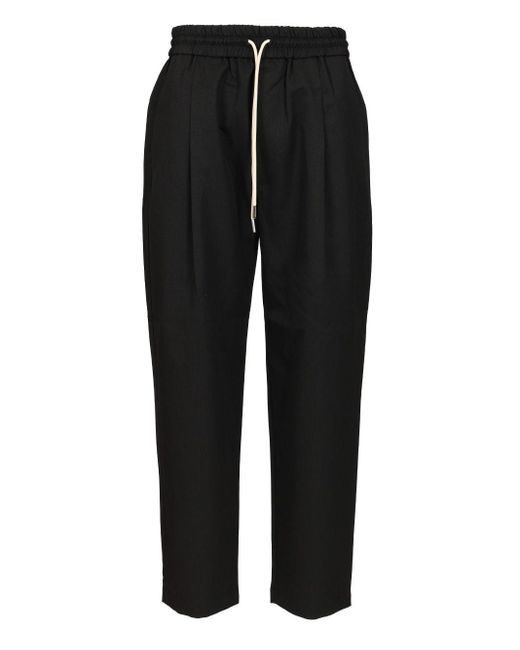 Drole de Monsieur Black Wool Blend Trousers for men