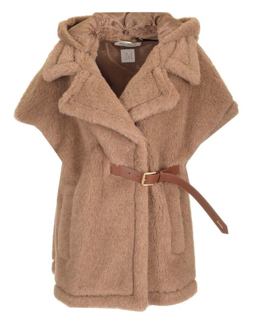【関送無料】 Max Mara Lanos sleeveless cape Max Mara Lanos Coats in Brown | Lyst
