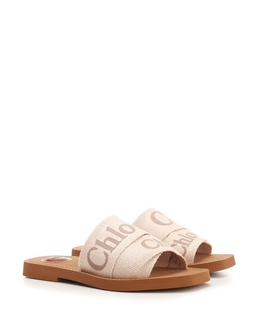Chloé Pink Woody Flat Sole Slippers