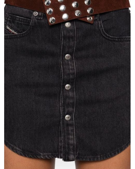 DIESEL Black De-ard Miniskirt