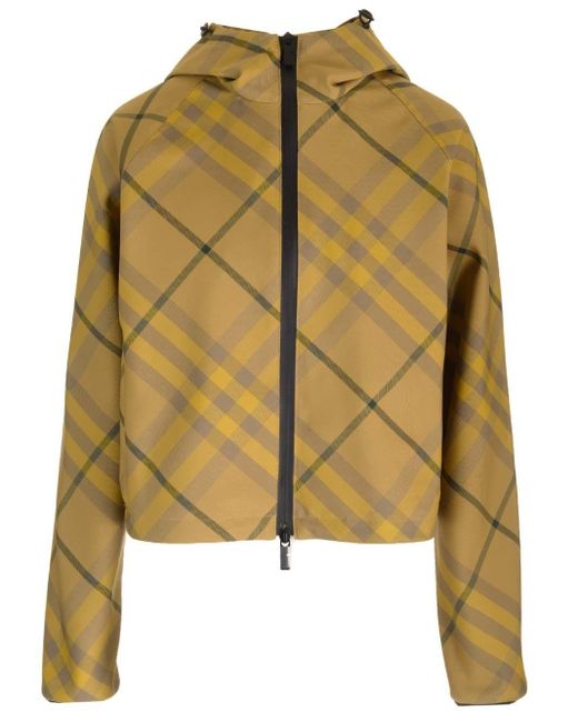 Burberry Multicolor Cropped Jacket With Check Motif