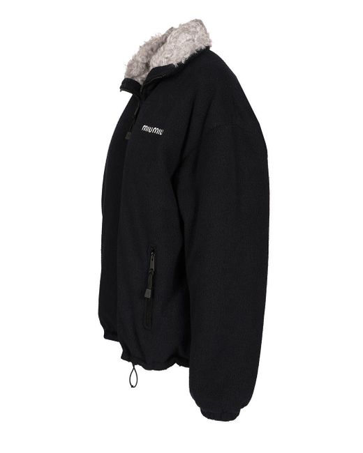Miu Miu Black Recycled Fleece Jacket
