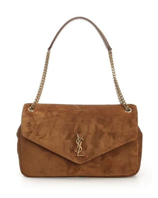 Saint Laurent Brown "calypso" Large Suede Bag