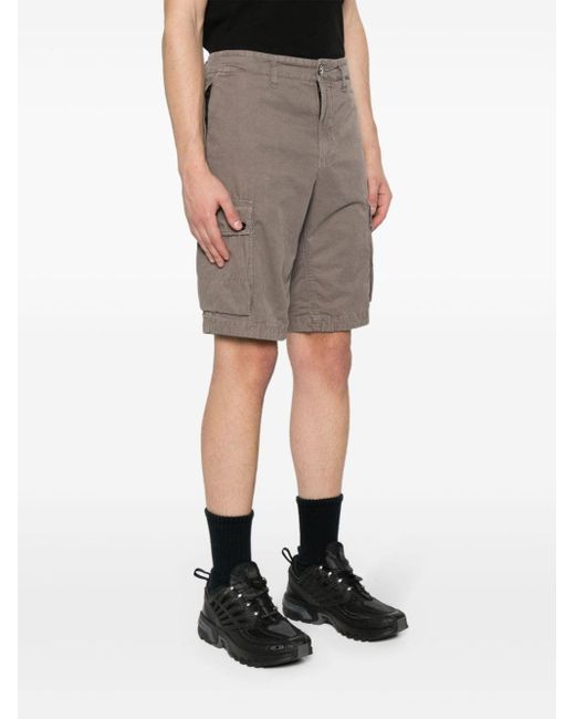 Stone Island Gray Cotton Cargo Shorts for men