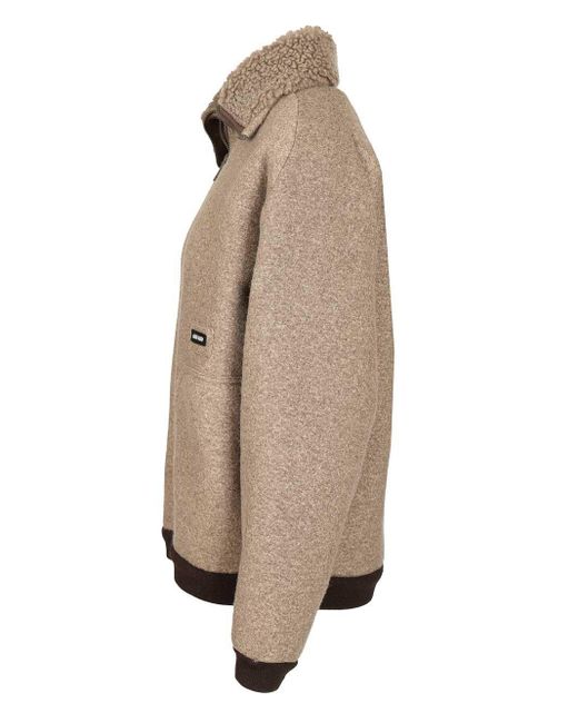 Miu Miu Brown Knit Bomber Jacket