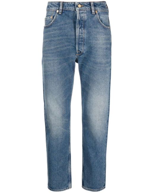 Golden Goose Deluxe Brand Blue Logo-patch Tapered Jeans for men