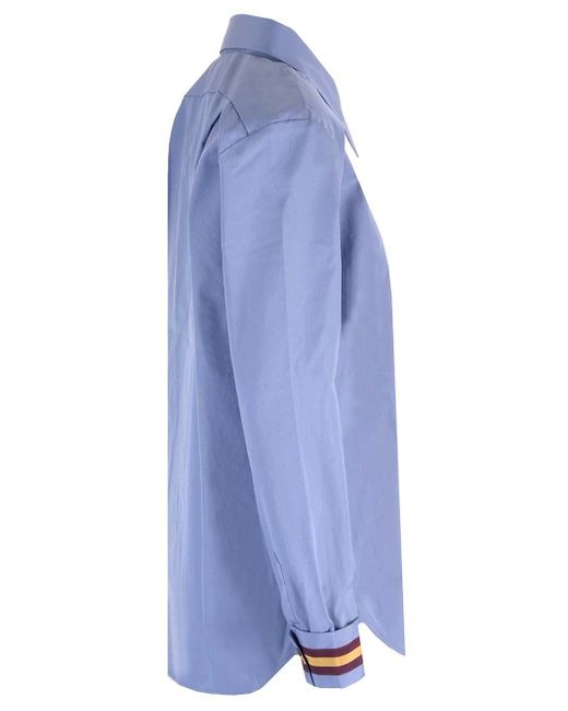 Dries Van Noten Blue Compact Poplin Shirt