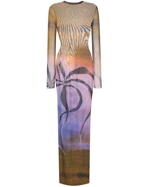 Louisa Ballou Multicolor Patterned "enigma" Long Dress