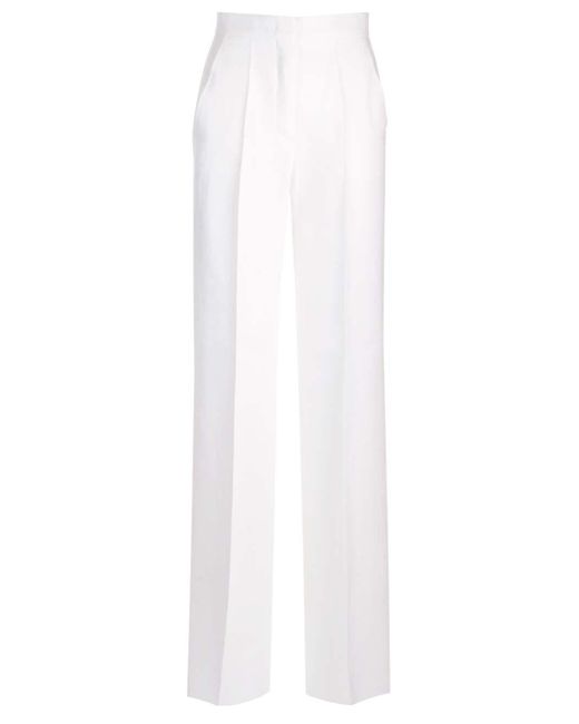 Max Mara White Linen Trousers