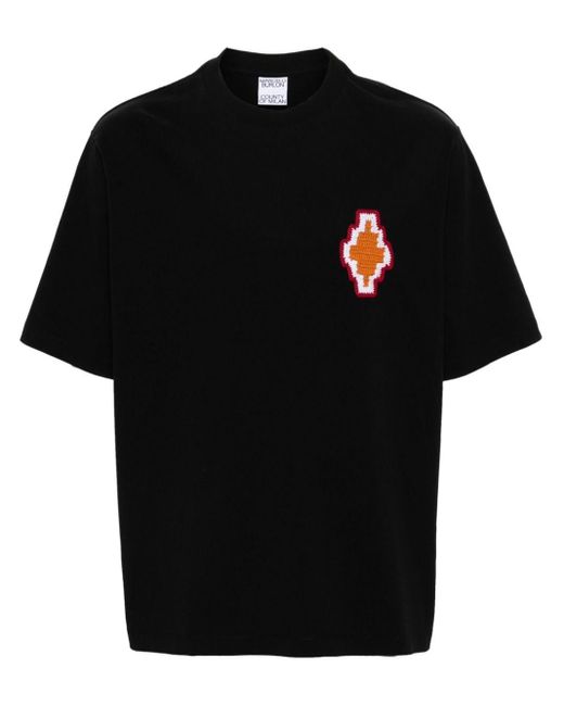 Marcelo Burlon Black T-shirt With Macrame Cross