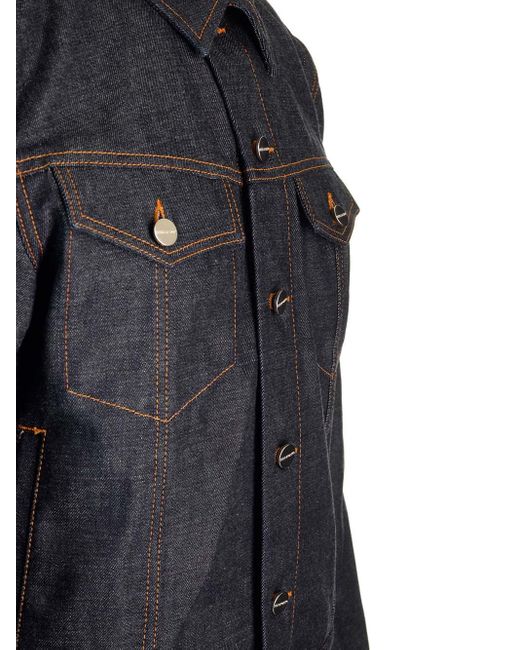 Ferragamo Blue Stonewashed Denim Jacket for men