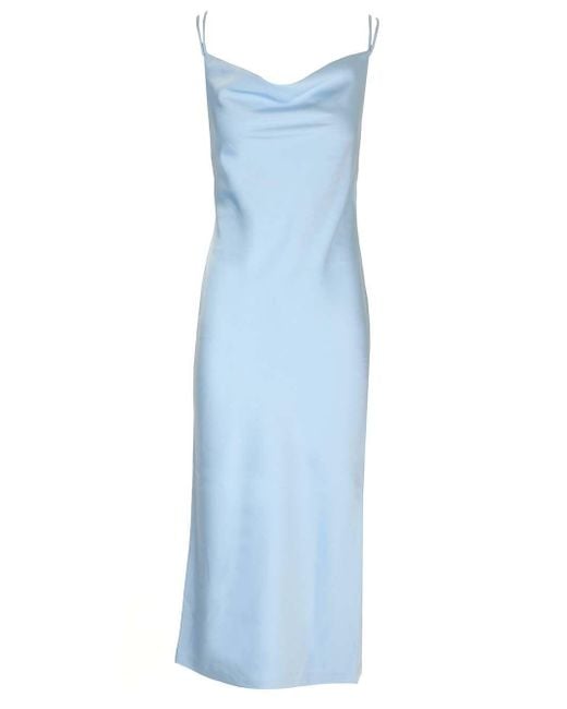 ROTATE BIRGER CHRISTENSEN Blue Midi Slip Dress