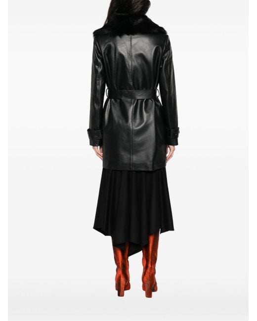 Arma Black "manon" Leather Coat