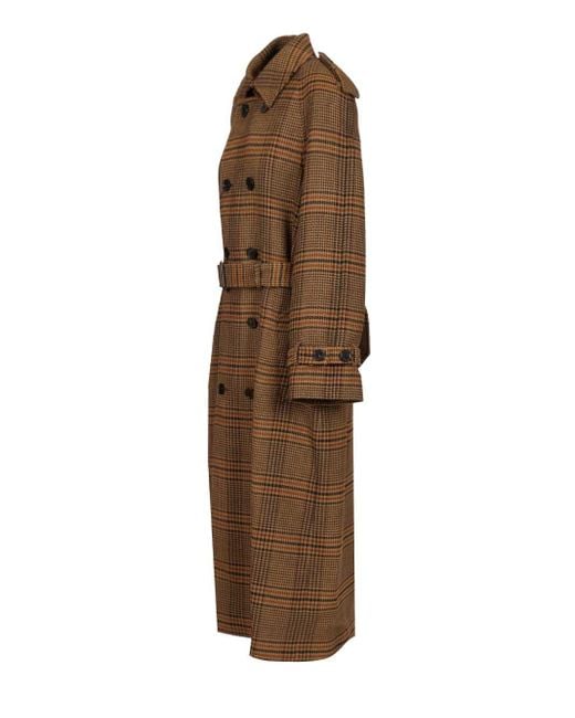 Saint Laurent Brown Prince Of Wales Coat