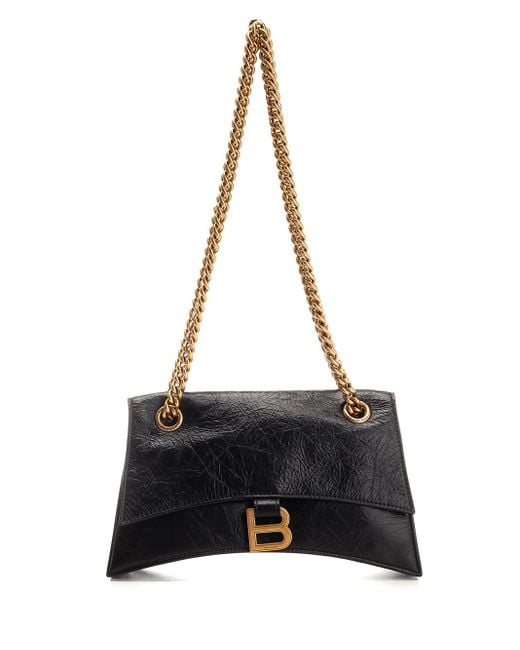 Balenciaga Small Black "crush" Shoulder Bag
