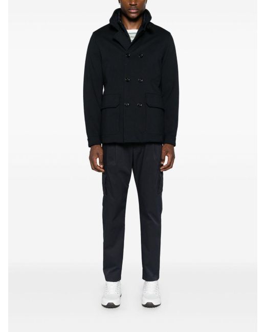 Moorer Black "bas" Double-breasted Jacket for men