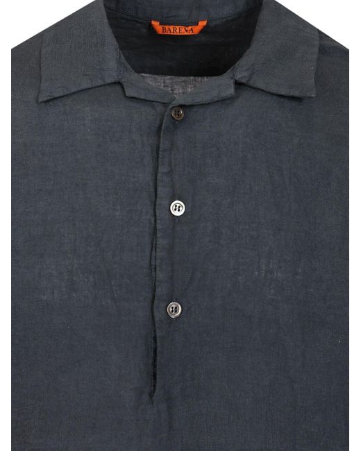 Barena Blue Mola Linen Shirt for men