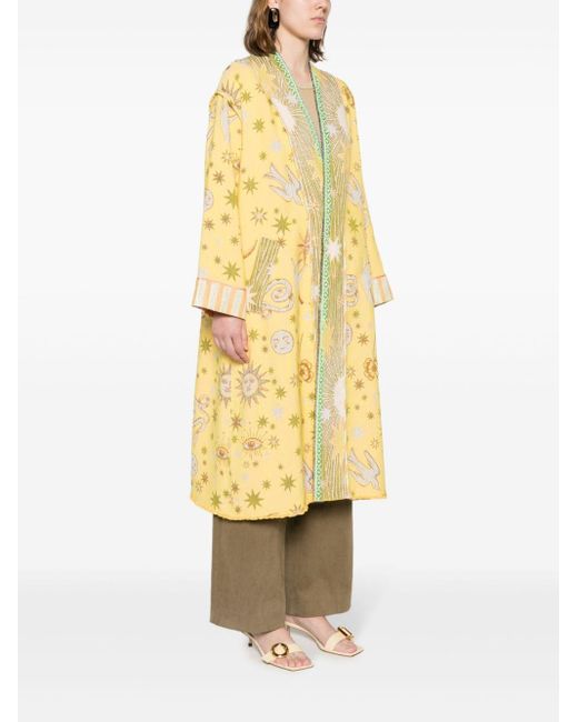 Forte Forte Yellow "love Alchemy" Embroidered Coat