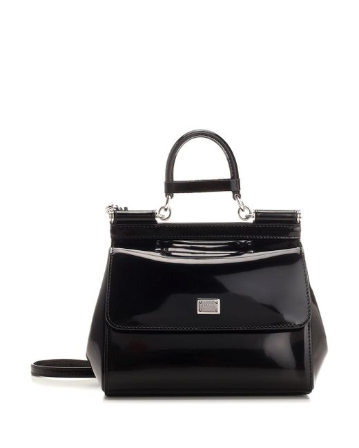 Dolce & Gabbana Black Medium Sicily Shoulder Bag