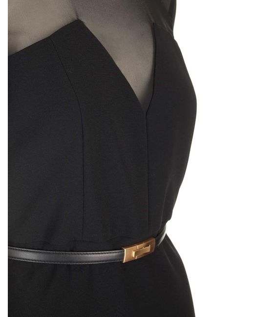 Max Mara Studio Black Short-sleeved Midi Dress