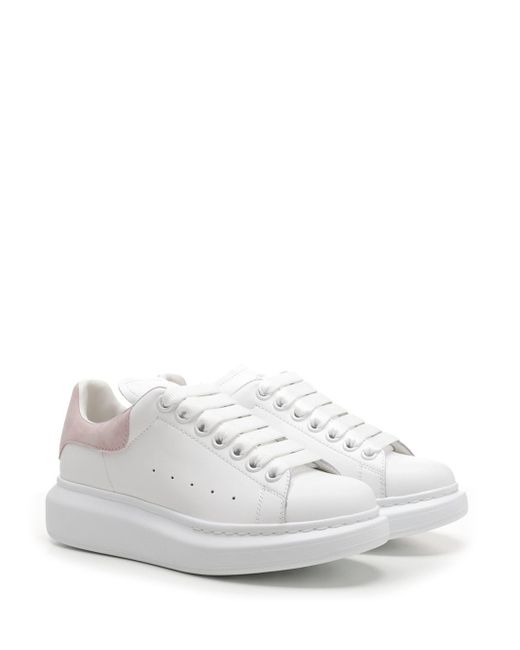 Alexander McQueen White Oversize Sneakers With Pink Heel
