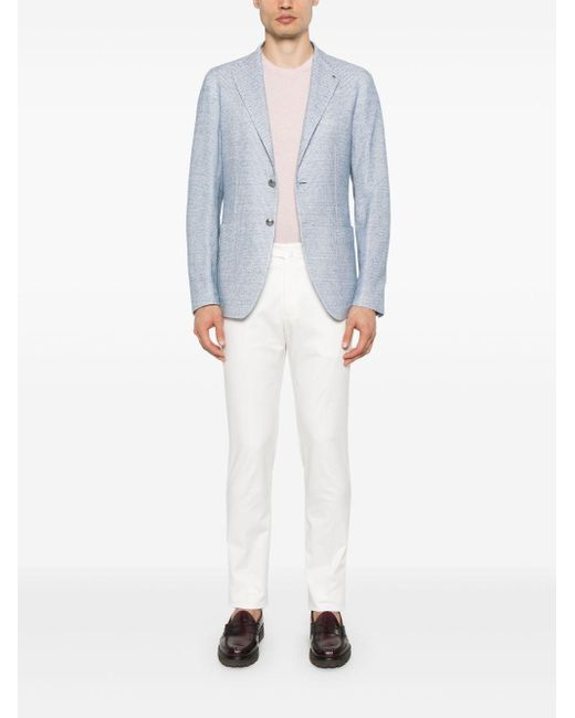 Tagliatore White Prince Of Wales Trousers for men