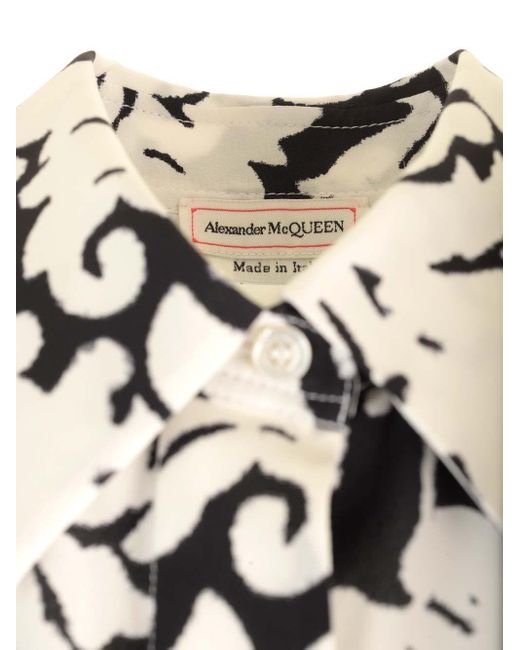 Alexander McQueen White Sleeveless Silk Shirt