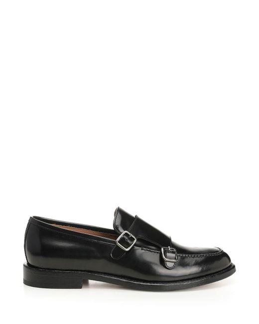 Corvari Black Double Buckle Moccasin
