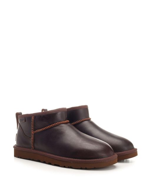 Ugg Brown Stivali Classic Ultra Mini Leather Regenerate