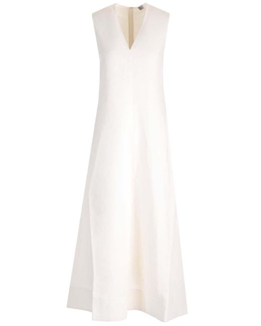 Totême  White Linen Midi Dress