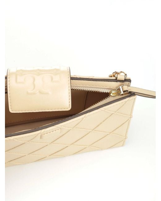 Tory Burch Natural "fleming" Chain Wallet
