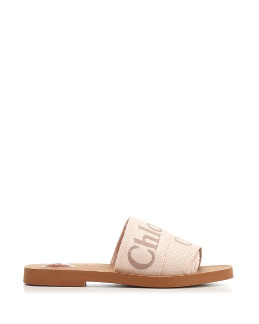 Chloé Pink Woody Flat Sole Slippers