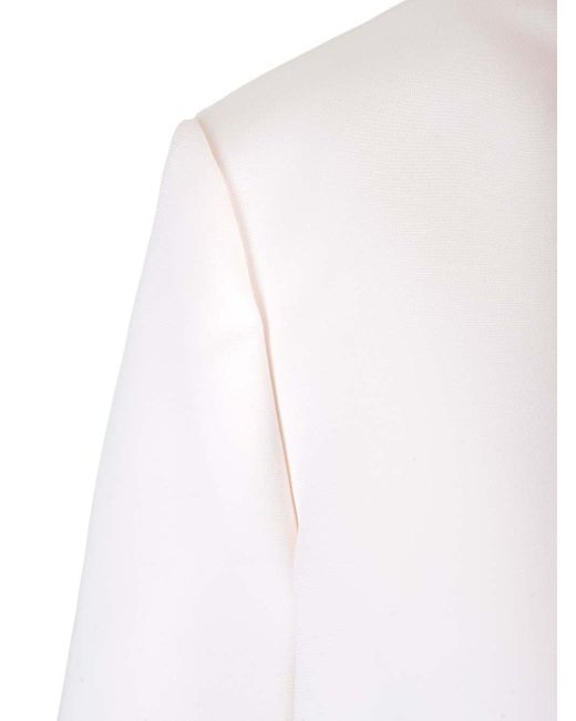 Theory White Cropped Crepe Jacket Without Collar