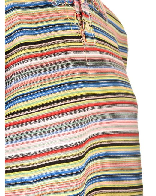 Maison Margiela Gray Striped Jersey Polo Shirt