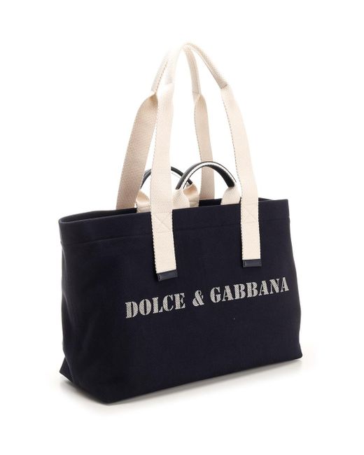 Dolce & Gabbana Blue Jute Duffle Bag for men
