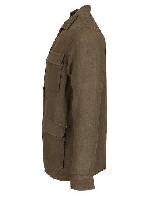Herno Green Field Jacket-Style Overshirt for men