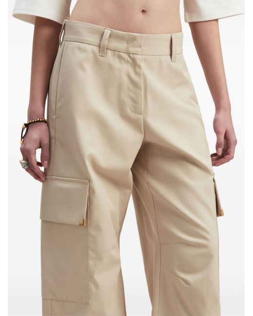 Palm Angels Natural Beige Carrot Cargo Pants